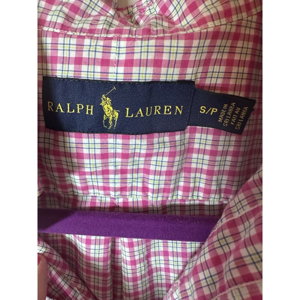 Ralph Lauren Classic Fit Pink Plaid Cotton Button-Down Dress Shirt S 32/33 - Picture 3 of 6